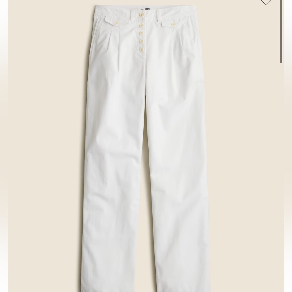 NWT J Crew Pleated button-front pant in chino